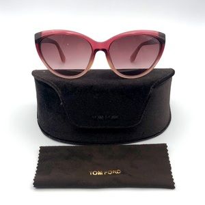 TOM FORD RED GRADIENT CAT EYE SUNGLASSES